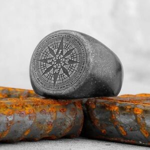 Mens Viking Compass Ring